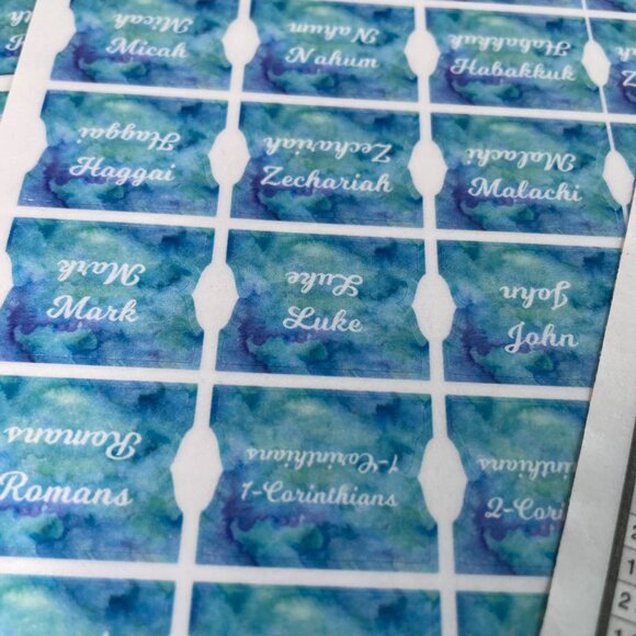 Mini Bible Index Tabs Long Lasting Book Divider Labels u Turquoise Floral Full S - Picture 3 of 5